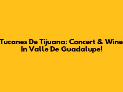 Tucanes De Tijuana: Concert & Wine In Valle De Guadalupe!