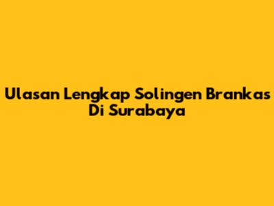 Ulasan Lengkap Solingen Brankas Di Surabaya