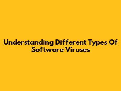 Understanding Different Types Of Software Viruses