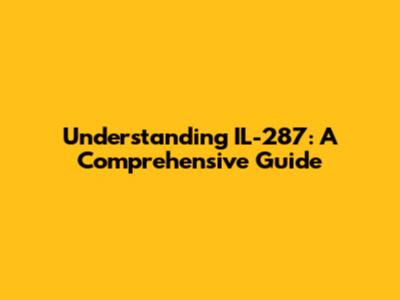 Understanding IL-287: A Comprehensive Guide