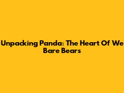 Unpacking Panda: The Heart Of We Bare Bears
