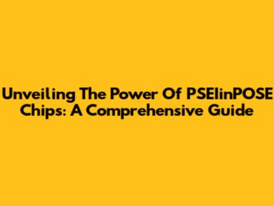 Unveiling The Power Of PSEIinPOSE Chips: A Comprehensive Guide