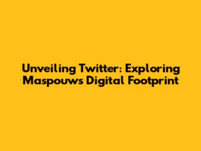 Unveiling Twitter: Exploring Maspouw's Digital Footprint