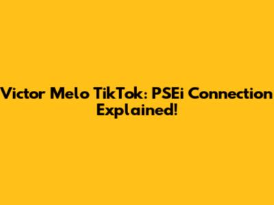 Victor Melo TikTok: PSEi Connection Explained!