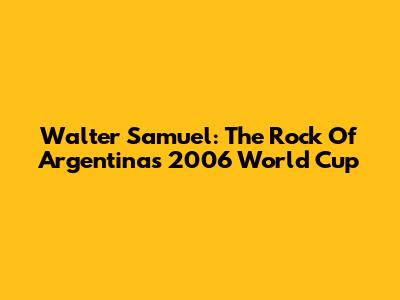 Walter Samuel: The Rock Of Argentina's 2006 World Cup
