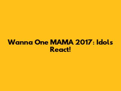 Wanna One MAMA 2017: Idols React!