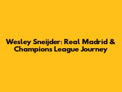 Wesley Sneijder: Real Madrid & Champions League Journey