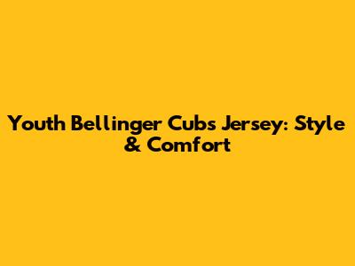 Youth Bellinger Cubs Jersey: Style & Comfort