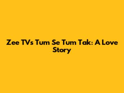 Zee TV's Tum Se Tum Tak: A Love Story