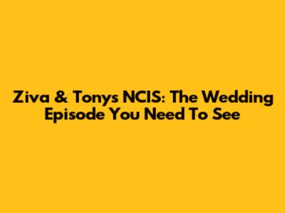 Ziva & Tony's NCIS: The Wedding Episode You Need To See
